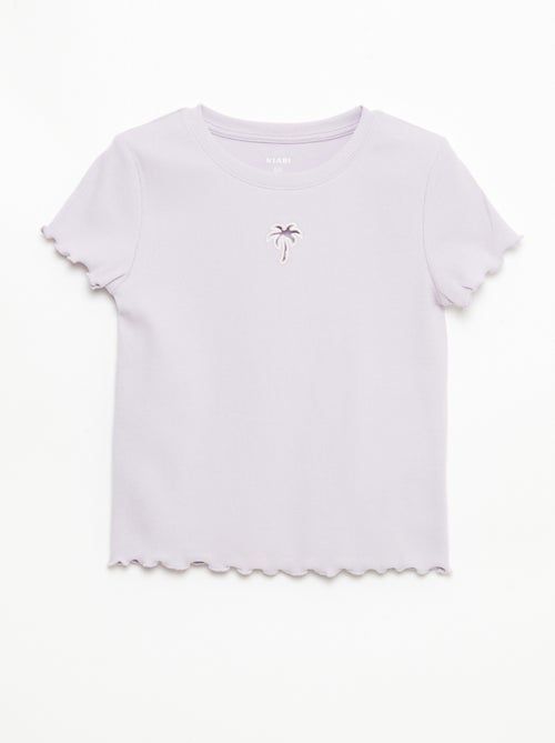 T-shirt de mangas curtas com detalhe vazado - Kiabi