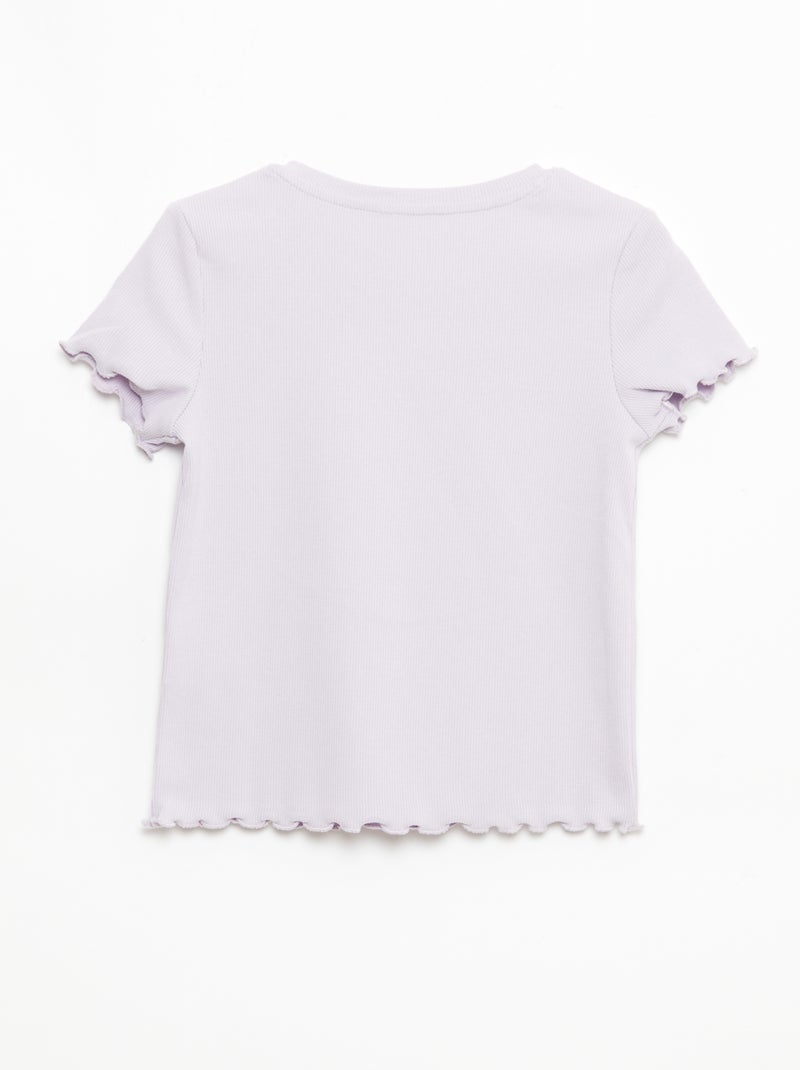 T-shirt de mangas curtas com detalhe vazado Violeta - Kiabi