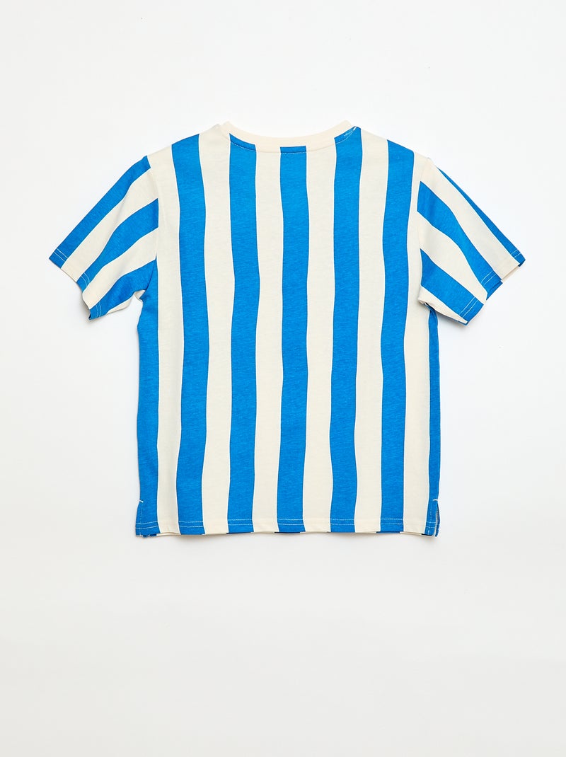 T-shirt de mangas curtas com estampado Azul - Kiabi