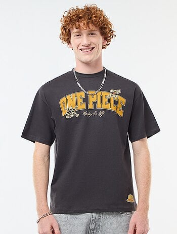 T-shirt de mangas curtas com estampado frente e verso 'One Piece'