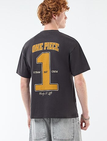 T-shirt de mangas curtas com estampado frente e verso 'One Piece'
