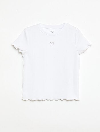T-shirt de mangas curtas com forma rendada