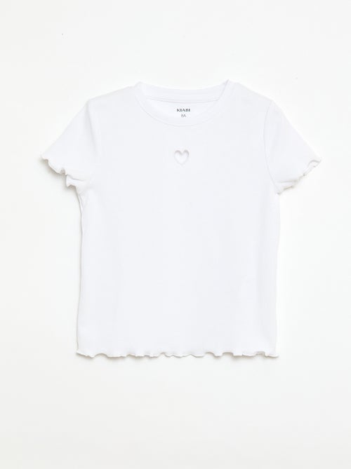 T-shirt de mangas curtas com forma rendada - Kiabi