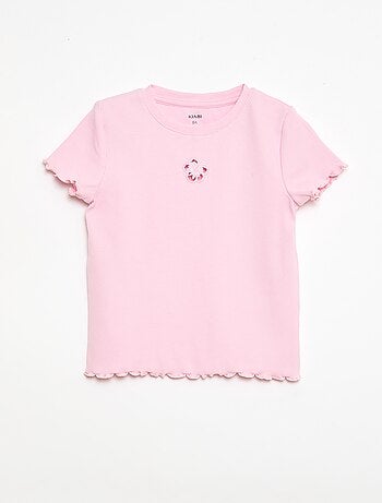 T-shirt de mangas curtas com forma rendada