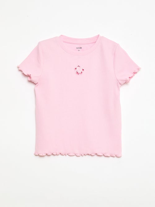 T-shirt de mangas curtas com forma rendada - Kiabi