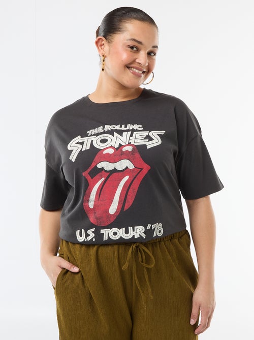 T-shirt de mangas curtas 'Rolling Stones' - Kiabi