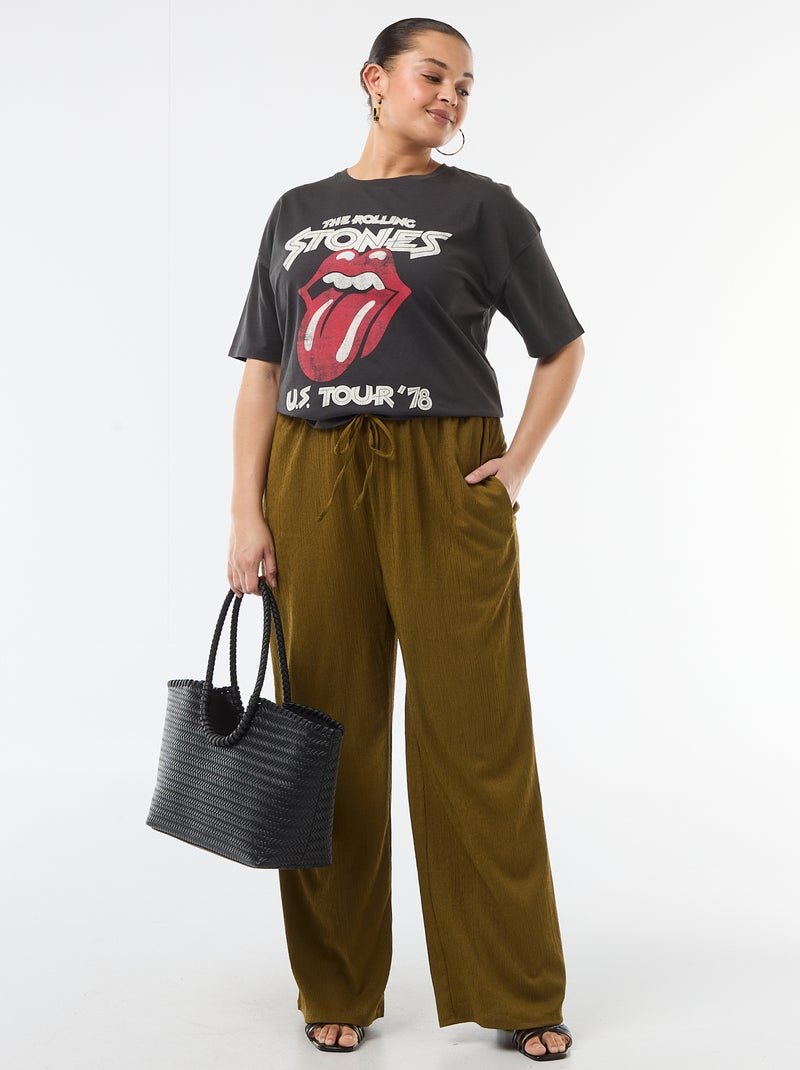 T-shirt de mangas curtas 'Rolling Stones' Preto - Kiabi