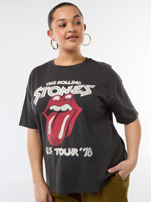T-shirt de mangas curtas 'Rolling Stones' - Kiabi
