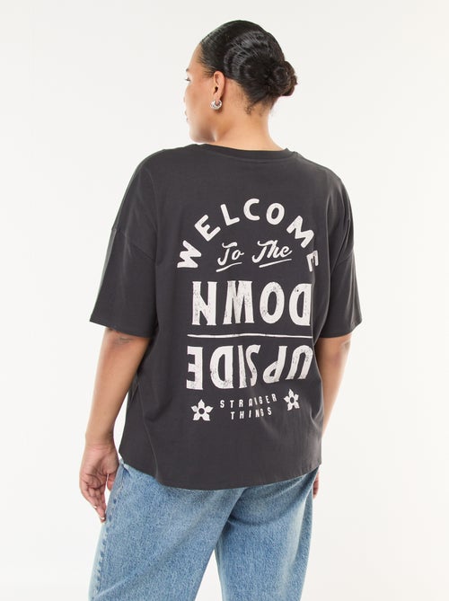 T-shirt de mangas curtas 'Stranger Things' com estampado frente e verso - Kiabi