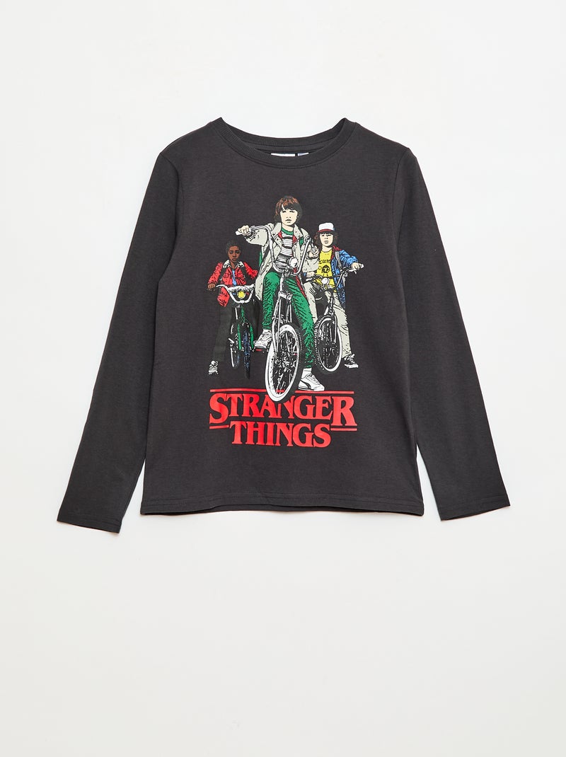 T-shirt de mangas curtas 'Stranger Things' Preto - Kiabi