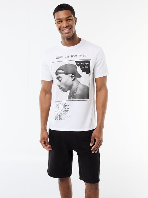 T-shirt de mangas curtas 'Tupac' - Kiabi