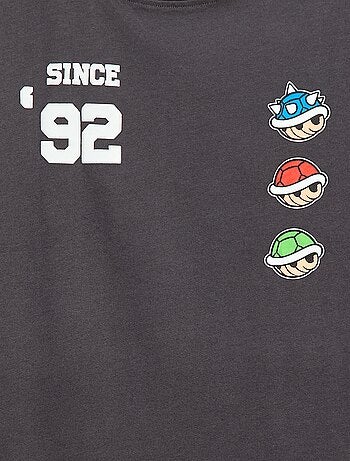 T-shirt de mangas duplas 'Mario' em algodão