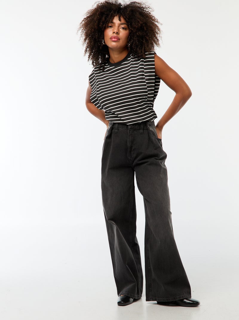 T-shirt de mangas largas Preto - Kiabi