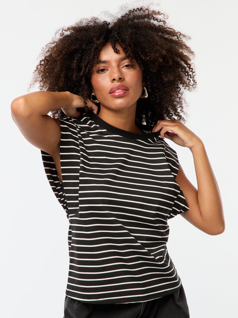 T-shirt de mangas largas Preto - Kiabi