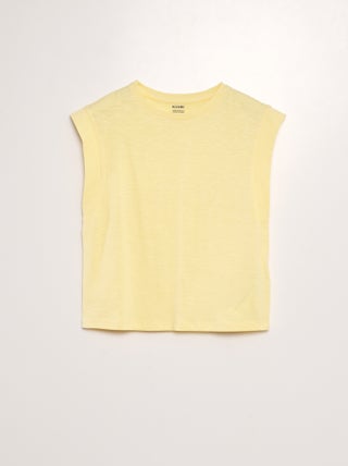 T-shirt de mangas muito curtas em jersey