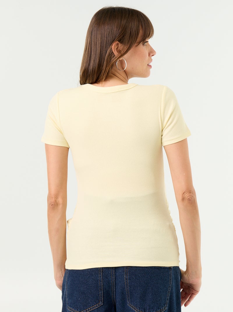 T-shirt de maternidade canelado Amarelo - Kiabi