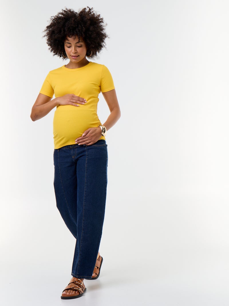 T-shirt de maternidade canelado Amarelo - Kiabi