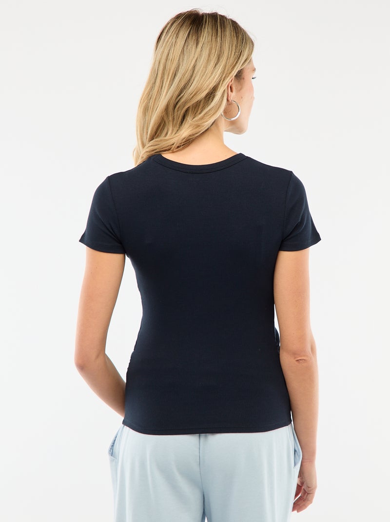 T-shirt de maternidade canelado Azul - Kiabi
