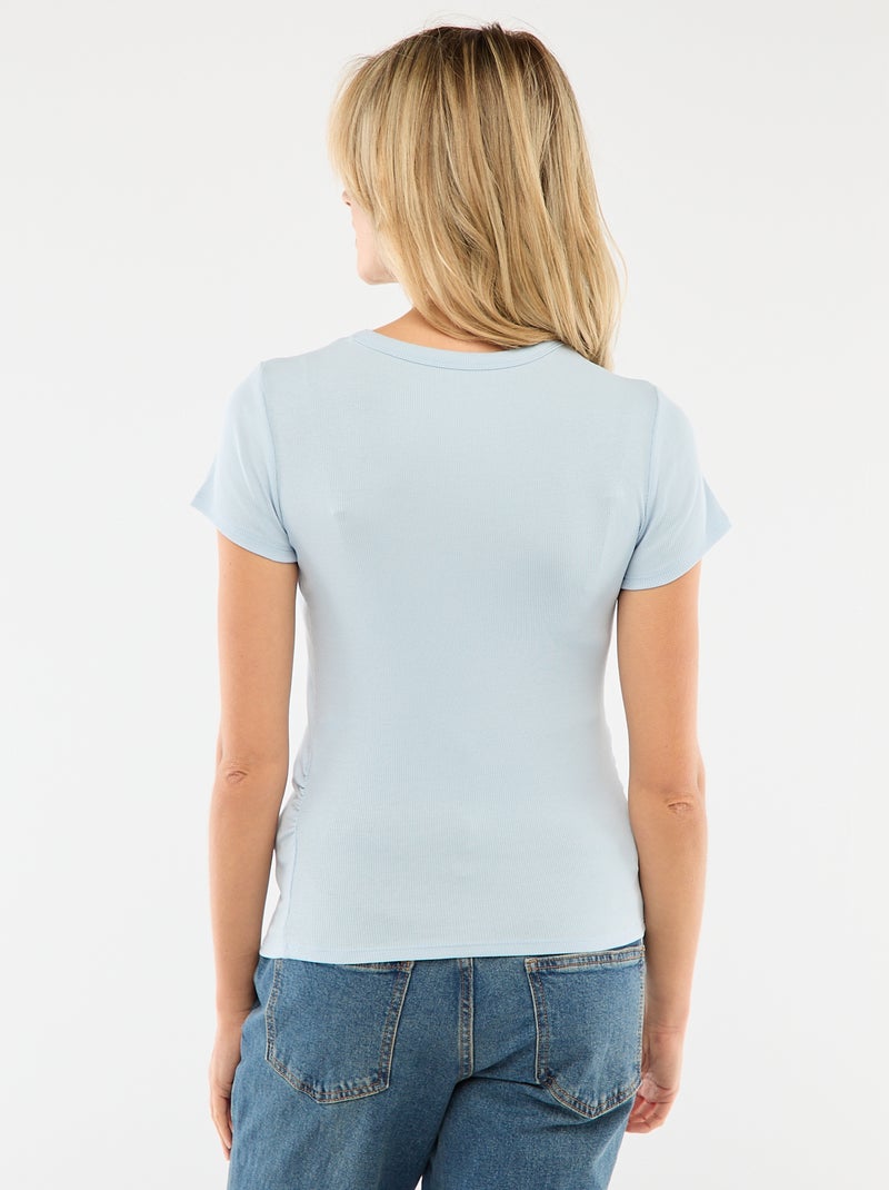 T-shirt de maternidade canelado Azul - Kiabi