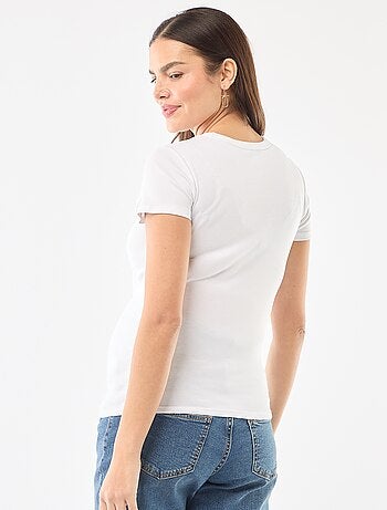 T-shirt de maternidade canelado