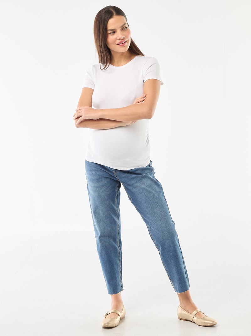 T-shirt de maternidade canelado Branco - Kiabi