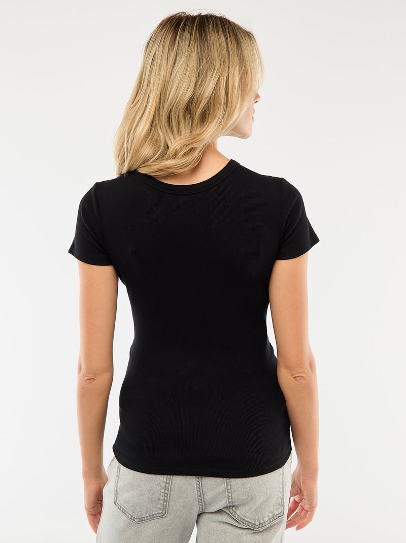 T-shirt de maternidade canelado Preto - Kiabi