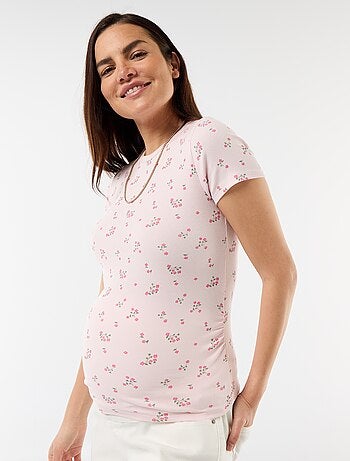 T-shirt de maternidade canelado