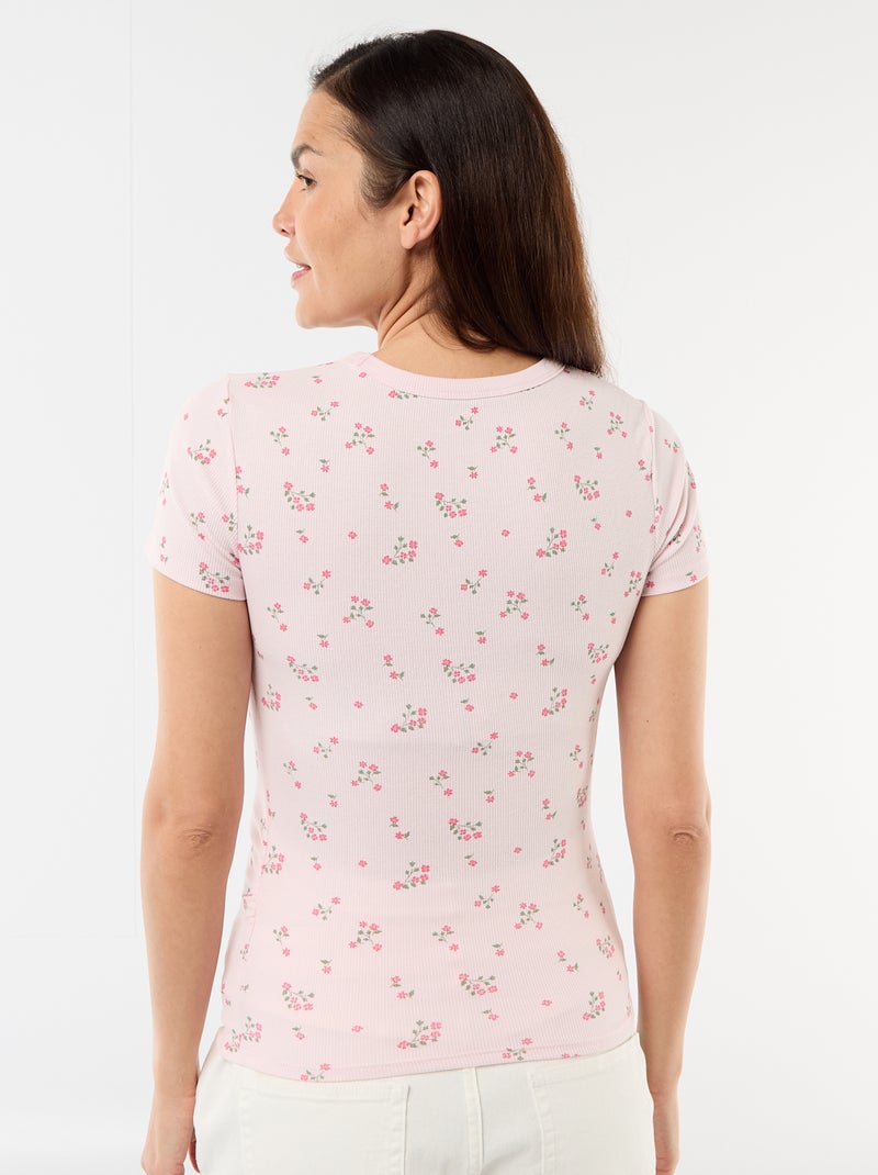 T-shirt de maternidade canelado Rosa - Kiabi