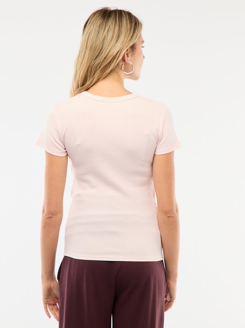 T-shirt de maternidade canelado Rosa - Kiabi