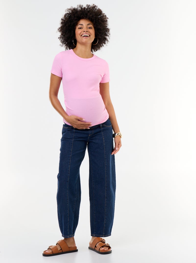 T-shirt de maternidade canelado Rosa - Kiabi