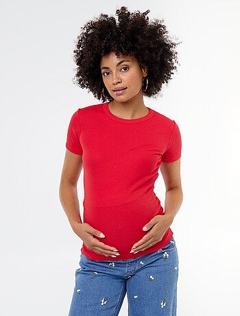 T-shirt de maternidade canelado