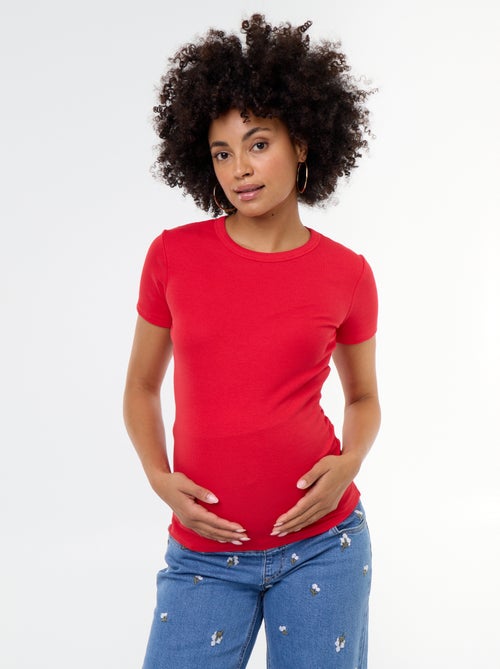 T-shirt de maternidade canelado - Kiabi T-shirt de maternidade canelado - Kiabi