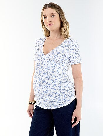 T-shirt de maternidade com decote cruzado