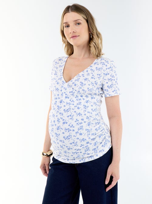 T-shirt de maternidade com decote cruzado - Kiabi