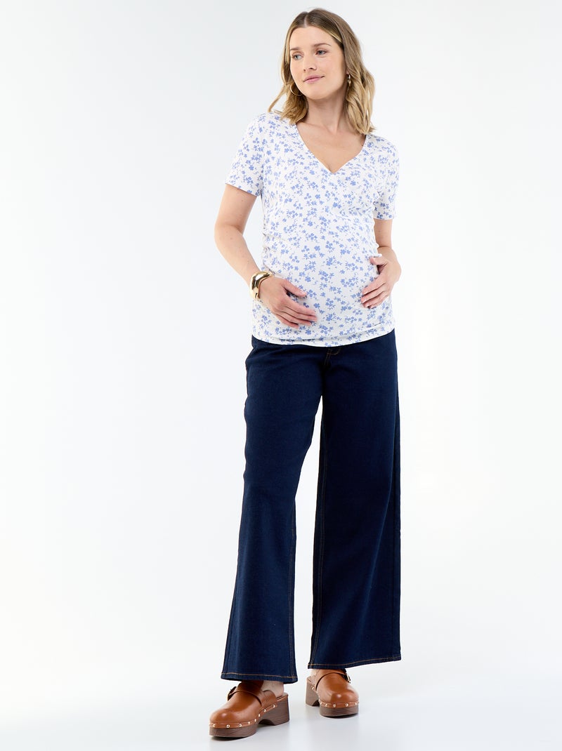 T-shirt de maternidade com decote cruzado Bege - Kiabi