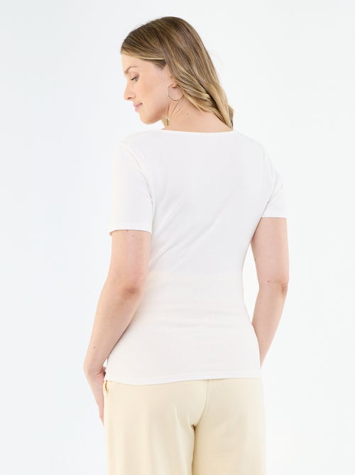 T-shirt de maternidade com decote cruzado - Kiabi T-shirt de maternidade com decote cruzado - Kiabi
