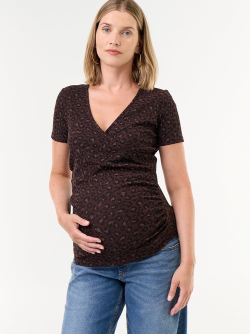 T-shirt de maternidade com decote cruzado - Kiabi