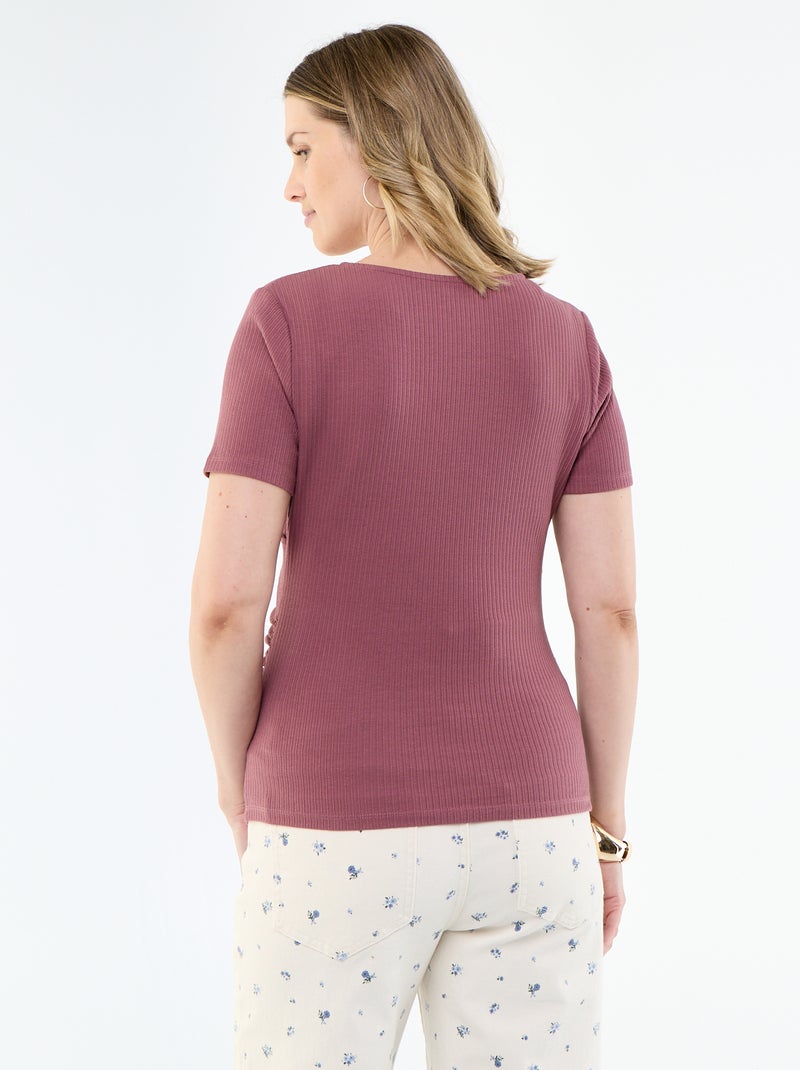 T-shirt de maternidade com decote cruzado Rosa - Kiabi