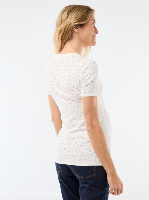 T-shirt de maternidade com gola redonda drapeada - Kiabi