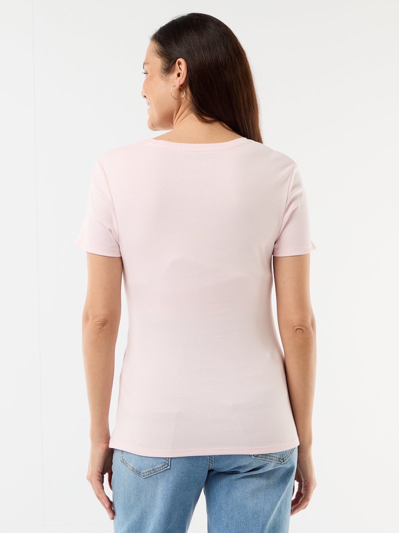 T-shirt de maternidade com gola redonda drapeada Rosa - Kiabi