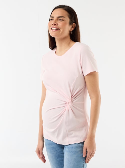 T-shirt de maternidade com gola redonda drapeada - Kiabi T-shirt de maternidade com gola redonda drapeada - Kiabi