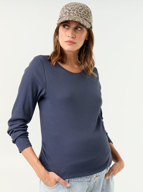 T-shirt de maternidade em malha canelada - Kiabi
