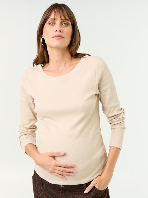 T-shirt de maternidade em malha canelada - Kiabi