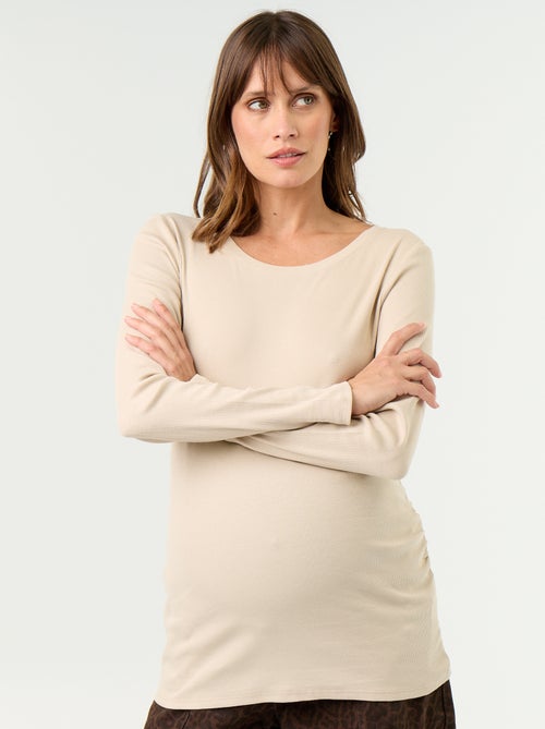 T-shirt de maternidade em malha canelada - Kiabi