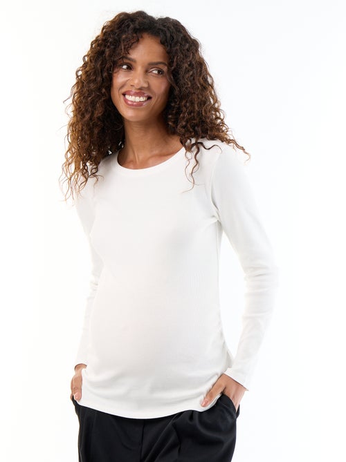 T-shirt de maternidade em malha canelada - Kiabi