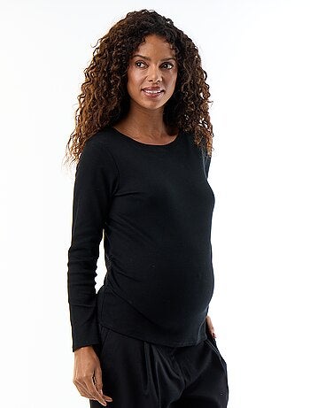 T-shirt de maternidade em malha canelada