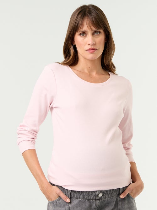 T-shirt de maternidade em malha canelada - Kiabi T-shirt de maternidade em malha canelada - Kiabi