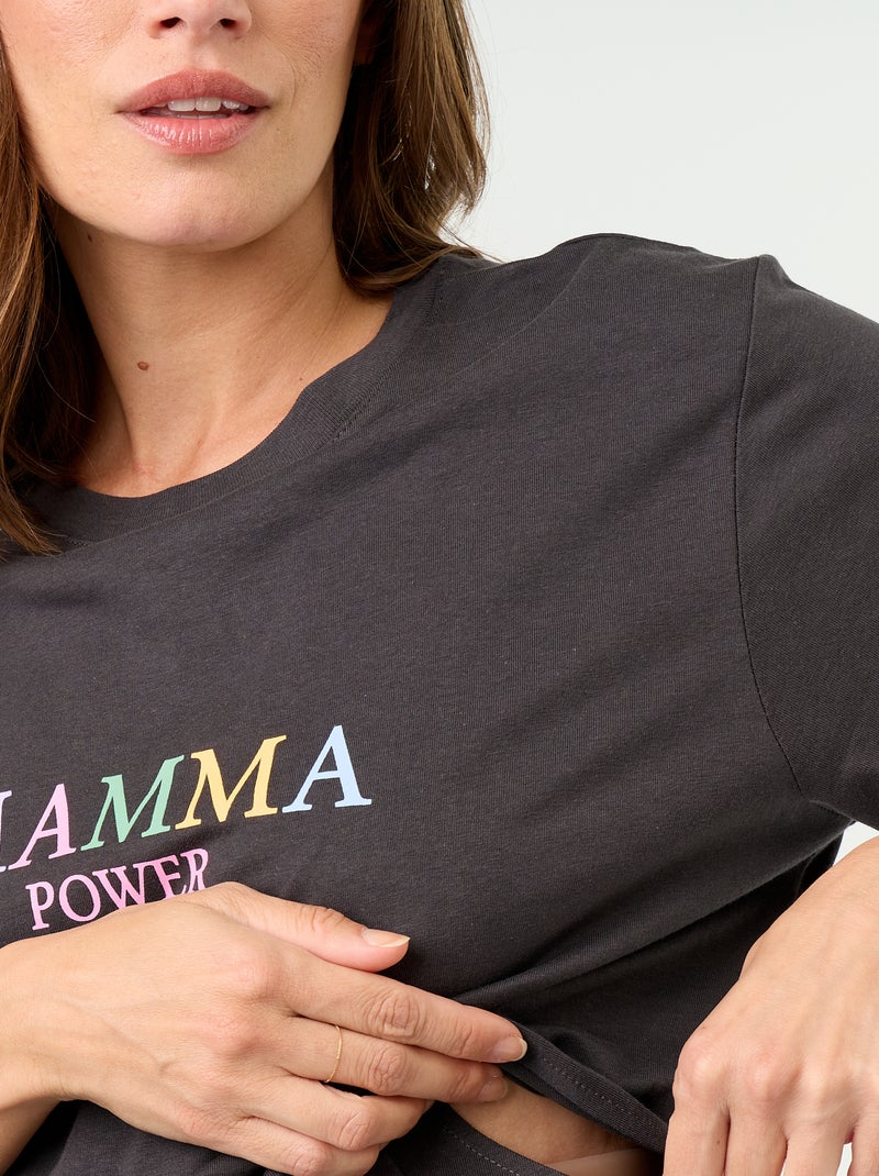 T-shirt de maternidade estampada Cinza - Kiabi