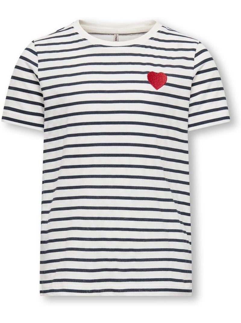 T-shirt de Menina às Riscas Kids ONLY Azul-marinho - Kiabi