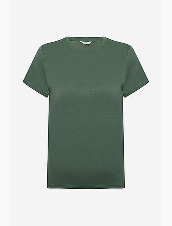 T-shirt de modal regular fit com gola redonda penti